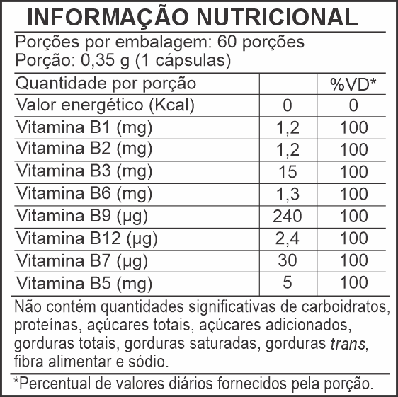 Informação Nutricional - COMPLEXO B